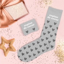 PAIRE DE CHAUSSETTES PAILLETTES COPINE COEUR FEMME