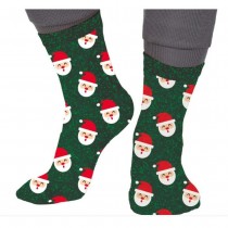 PAIRE DE CHAUSSETTES PÈRE NOËL VERT ADULTE