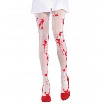 PAIRE DE COLLANTS BLANC PROJECTIONS SANG FEMME