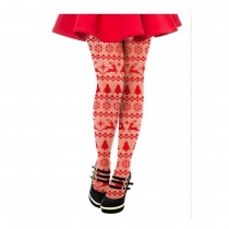 PAIRE DE COLLANTS NOËL NORD RÉSILLE ROUGE FEMME