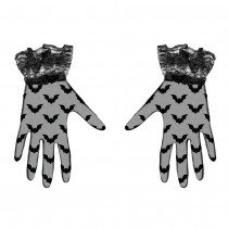 PAIRE DE GANTS DENTELLE CHAUVE-SOURIS 22CM NOIR