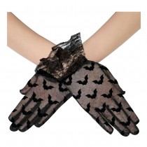 PAIRE DE GANTS DENTELLE CHAUVE-SOURIS 22CM NOIR