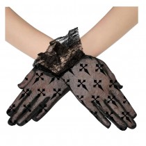 PAIRE DE GANTS DENTELLE CROIX GOTHIQUE 22CM NOIR