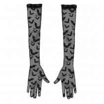 PAIRE DE GANTS LONGS NOIRS TOILE ARAIGNÉE ADULTE