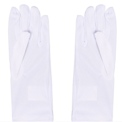 PAIRE DE GANTS POLYESTER 25CM BLANC