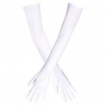 PAIRE DE GANTS STRETCH 60CM BLANC ADULTE