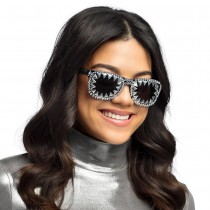 PAIRE DE LUNETTES ARGENT STRASS ROCK STAR ADULTE