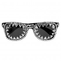 PAIRE DE LUNETTES ARGENT STRASS ROCK STAR ADULTE