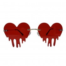 PAIRE DE LUNETTES C?\'UR SANG COULANT ROUGE ADULTE