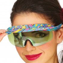 PAIRE DE LUNETTES FESTIVES ANNÉES 80 VERT ADULTE