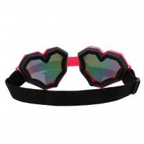 PAIRE DE LUNETTES FESTIVES CŒUR ROSE FLUO ADULTE