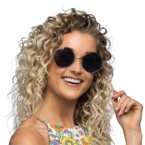 PAIRE DE LUNETTES FESTIVES HIPPIE GRIS ADULTE