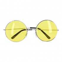 PAIRE DE LUNETTES FESTIVES HIPPIE JAUNE ADULTE