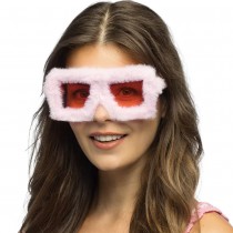 PAIRE DE LUNETTES FESTIVES PELUCHE ROSE ADULTE