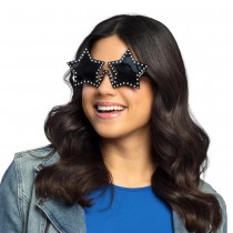 PAIRE DE LUNETTES NOIR ÉTOILES ROCK STAR ADULTE