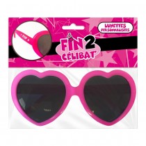 PAIRE DE LUNETTES PLASTIQUE COEUR ROSE EVJF ADULTE