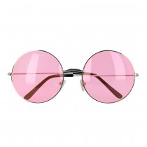 PAIRE DE LUNETTES RONDES XL ROSES HIPPIE ADULTE