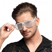 PAIRE DE LUNETTES SHUTTER BLING BLING BLANC ADULTE