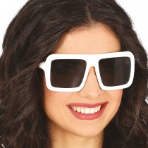 PAIRE DE LUNETTES SOLEIL PVC CARRÉES BLANC ADULTE