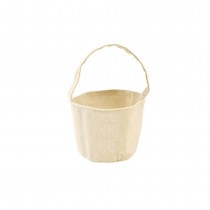 PANIER À PÉTALES ROND TOILE ANSE 21CM Ø12CM BEIGE