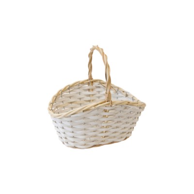 PANIER OVALE OSIER TRESSÉ 31X23X17CM NATURE BLANC