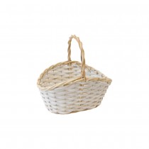 PANIER OVALE OSIER TRESSÉ 31X23X17CM NATURE BLANC