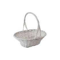 PANIER OVALE SAULE TRESSÉ 34X26X12CM BLANC