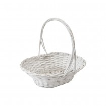 PANIER OVALE SAULE TRESSÉ 38X30X13CM BLANC