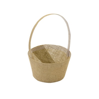 PANIER PÉTALES EFFET JUTE 23X16.5CM NATURE