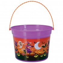 PANIER PVC CITROUILLES SORCIÈRES 18X16CM VIOLET