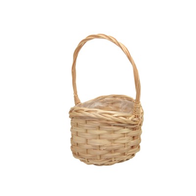 PANIER ROTIN AVEC ANSE CENTRALE 17X16X13CM NATURE