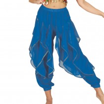 PANTALON DANSE VENTRE ORIENTALE SAROUEL BLEU FEMME