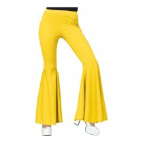 PANTALON PATTES D\'ÉLÉPHANT ÉLASTIQUE JAUNE FEMME