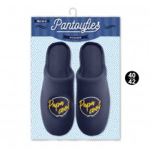 PANTOUFLES COTON PAPA COOL SEMELLE CONFORT BLEU