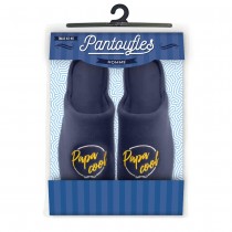 PANTOUFLES COTON PAPA COOL SEMELLE CONFORT BLEU