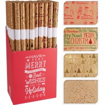 PAPIER CADEAU KRAFT NOËL MOTIF MÉTAL 70X200CM 60G