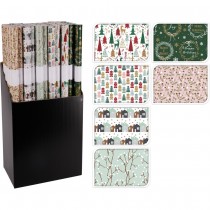 PAPIER CADEAU MOTIFS PASTEL NOËL 70X200CM 55G
