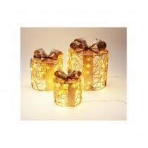 PAQUET CADEAU DÉCO LED CHAUD PILE TIMER 15X15X17CM