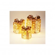 PAQUET CADEAU DÉCO LED CHAUD PILE TIMER 25X25X30CM