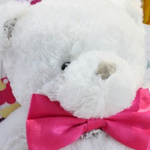 PELUCHE OURSON NOEUD PAPILLON BLANC 41.5CM