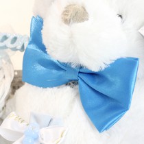 PELUCHE OURSON NOEUD PAPILLON BLANC 41.5CM