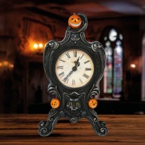 PENDULE DE TABLE VINTAGE HALLOWEEN 24X14CM NOIR