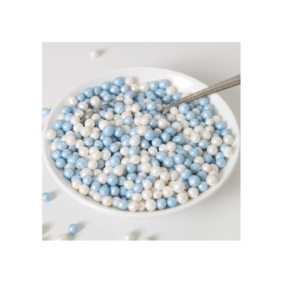 PERLES SUCRE BLEU BLANC 60G