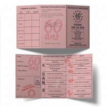 PERMIS ROSE HUMOUR ANNIVERSAIRE 60AINE