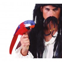 PERROQUET OISEAU PIRATE HAWAÏ 35CM ROUGE