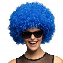 PERRUQUE AFRO GROOVE CHEVEUX BOUCLÉS BLEU ADULTE