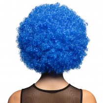 PERRUQUE AFRO GROOVE CHEVEUX BOUCLÉS BLEU ADULTE