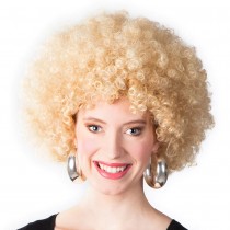 PERRUQUE AFRO GROOVE CHEVEUX BOUCLÉS BLOND ADULTE