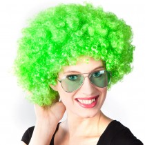 PERRUQUE AFRO GROOVE CHEVEUX BOUCLÉS VERT ADULTE