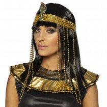 PERRUQUE BANDEAU REINE ÉGYPTE CLÉOPÂTRE FEMME